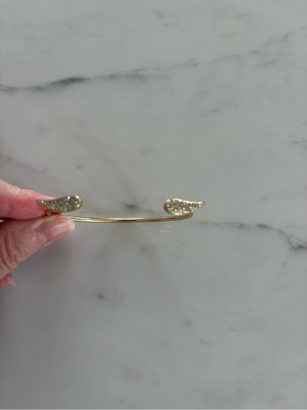 Victoria's Secret Angel Wing cuff bracelet gold-tone with crystal wings